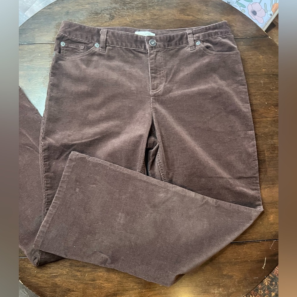 Coldwater Creek Chocolate Corduroy Trousers size 14p